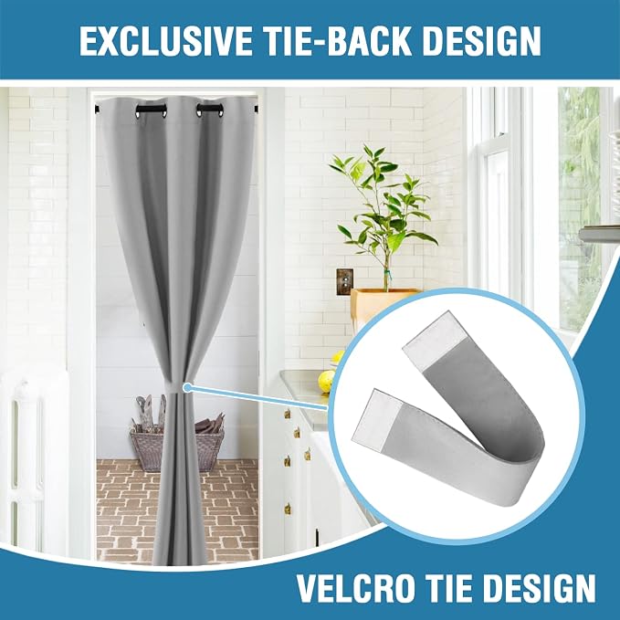 H.VERSAILTEX Doorway Curtain Blackout Closet Door Curtain Room Divider Window - Image 7