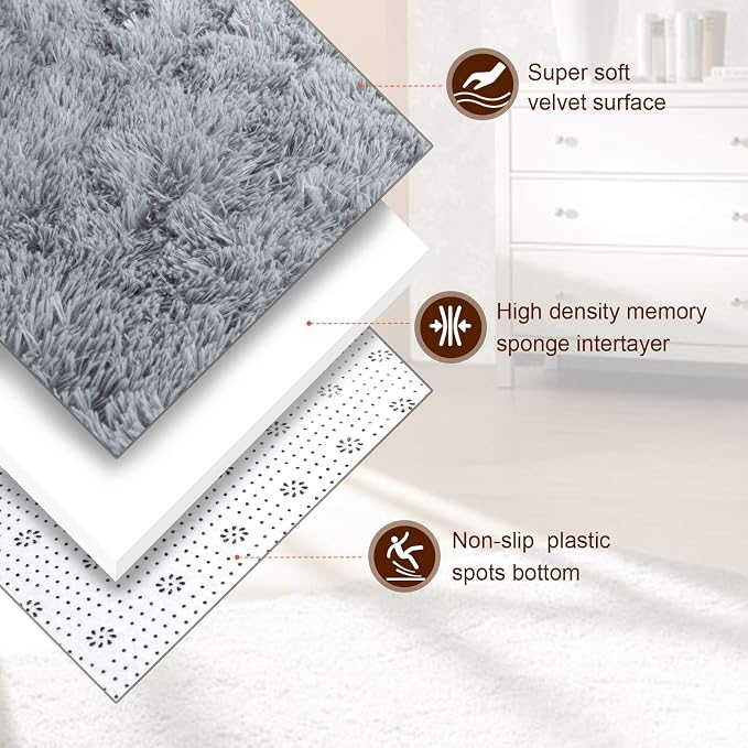 TWINNIS Super Soft Shaggy Rugs Fluffy Carpets, 3x5 Feet, Indoor Modern Plush - Image 2