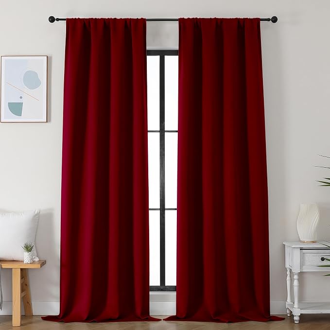 Simplebrand Ava Red Blackout Curtains by Simplebrand