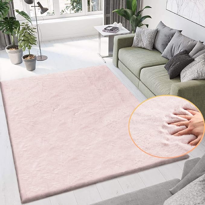 ORINOVA Pink Washable Fluffy 5x8 Area Rugs - Image 2