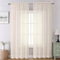 Chyhomenyc Cream Sheer Curtains 72 Inch Length 2 Panels, Light Filtering Top by Chyhomenyc