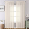 Chyhomenyc Cream Sheer Curtains 120 Inches Long by Chyhomenyc
