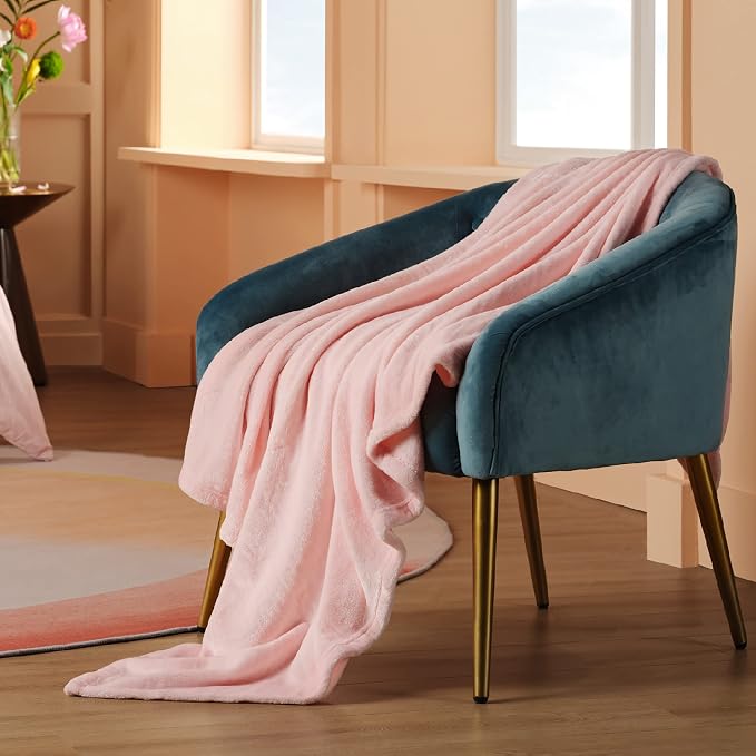 Bedsure Fleece Blanket Twin Blanket Pink - Image 2