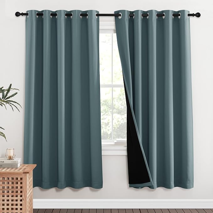 NICETOWN 100% Blackout Window Curtain Panels, Cold and Full Light Blocking by NICETOWN