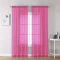 Chyhomenyc Hot Pink Sheer Curtains 84 Inches Long 2 Panels Set, Light Filtering by Chyhomenyc