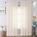 Chyhomenyc Cream Sheer Curtains 84 Inches Long 2 Panels Set- Light Filtering by Chyhomenyc