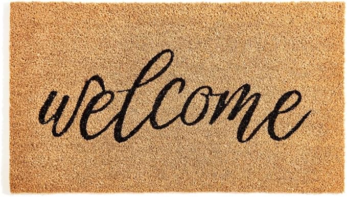 KANKUN Coco Coir Door Mat with Heavy Duty Backing, Welcome Doormat, Doormat by KANKUN