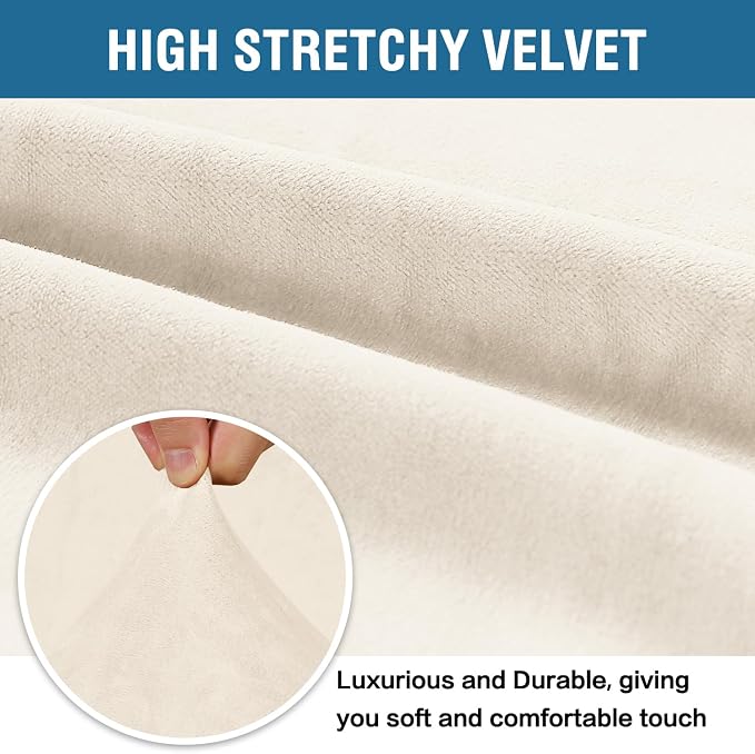 H.VERSAILTEX Stretch Velvet Armchair Cover Couch Covers 1 Cushion Chair - Image 3