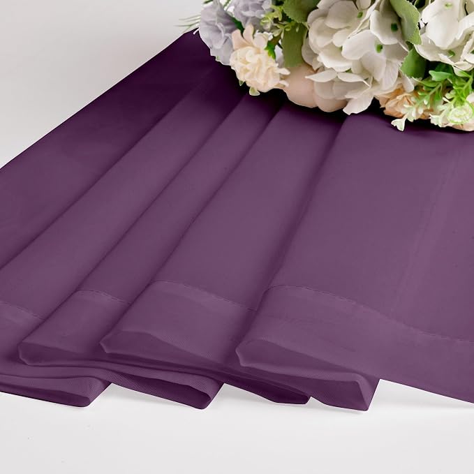 OWENIE Sheer Curtains 54 Inch Length 2 Panels Set, Plam Clear Sheer Short - Image 4
