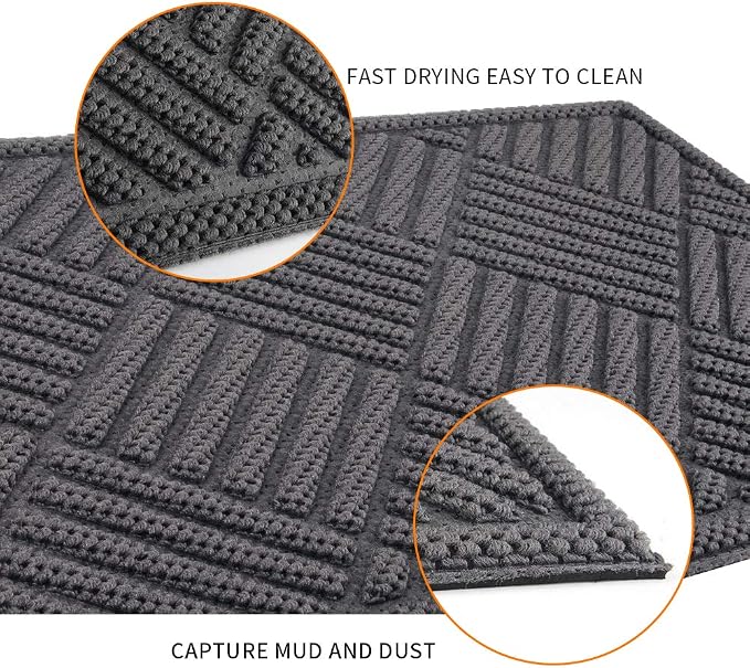 Mibao Front Door Mat, Dirt Trapper Welcome Mat - Image 4