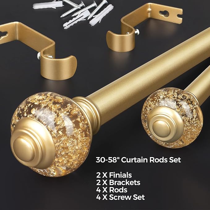 Curtain Rods 32 to 58 Inches, USFOOK 7/8 Inch Telescoping Splicing Drapery Rods - Image 5