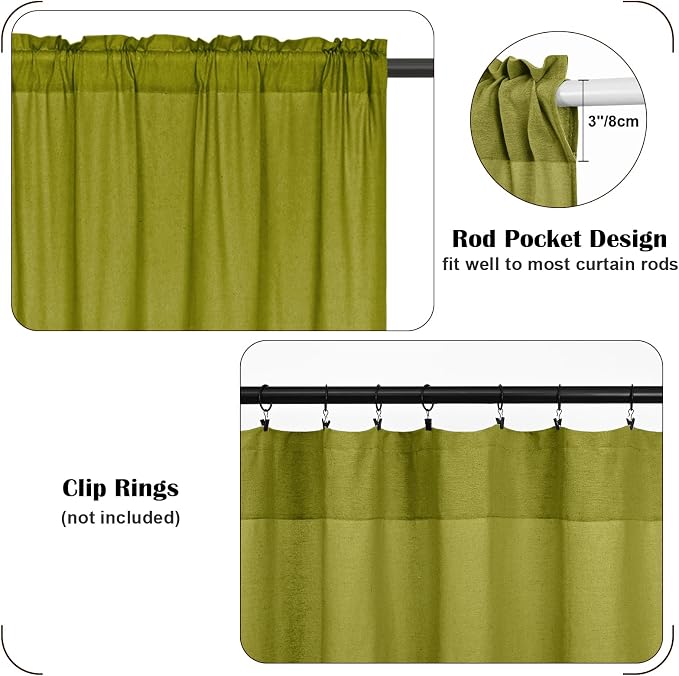 FRAMICS Farmhouse Cotton Linen Curtains - Image 6