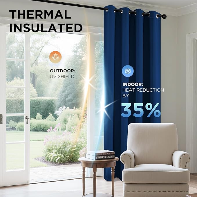 Joydeco Blackout Curtains 84 inches Long 2 Panels Set, Thermal Insulated Long - Image 5