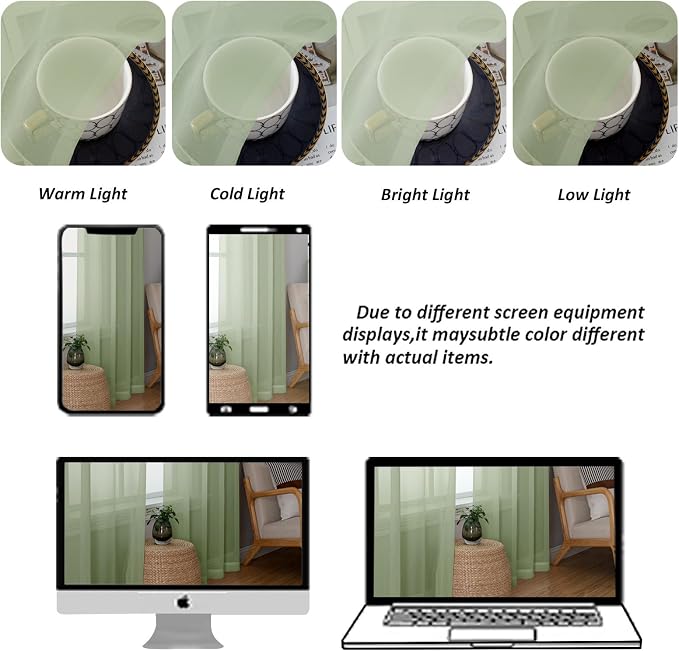 Chyhomenyc Light Green Sheer Valances - Image 4