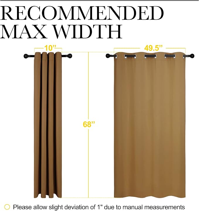 NICETOWN Sleek Blackout Curtains 68 inches Length - Image 7