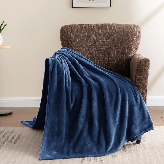 BEDELITE Fleece Blanket Full Size Navy - Image 8