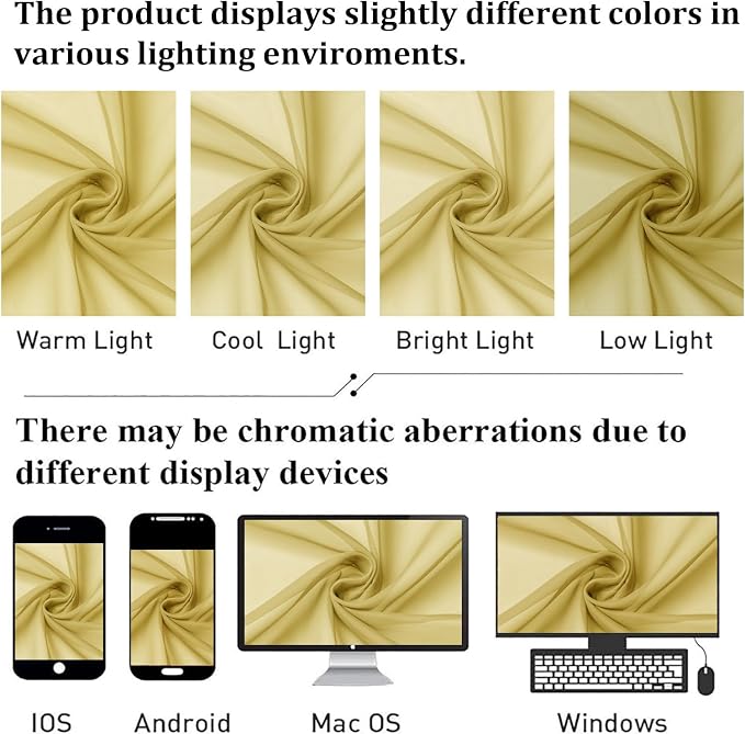 Lecloud Yellow Sheer Curtains 96 Inches Long 2 Panels, Gauzy Light Filtering - Image 7