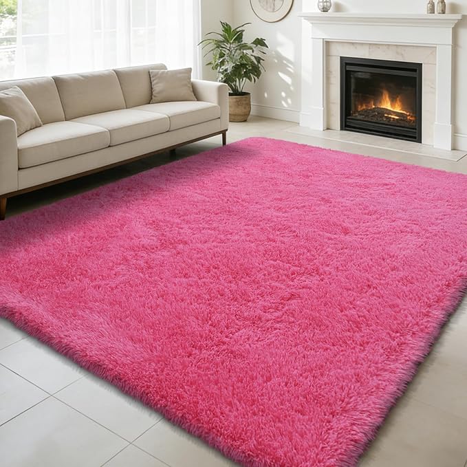 Shag Area Rug for Bedroom 5x8, Fluffy Area Rugs for Living Room, Soft Fuzzy Rug by yulidayang