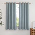 NICETOWN Linen Stone Blue Curtains 63 inch Length, Grommet Top Casual Semi by NICETOWN