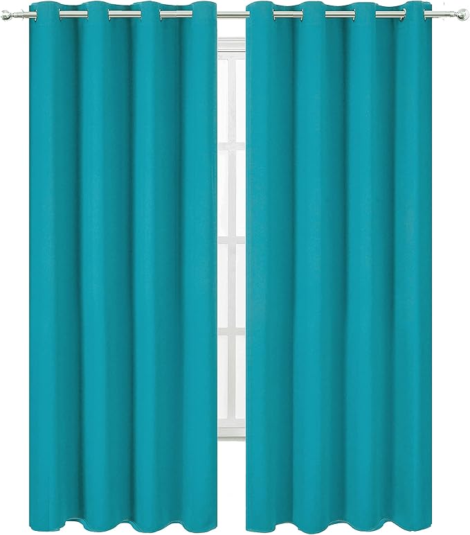 LEMOMO Teal/Turquoise Kids Blackout Curtains - Image 2