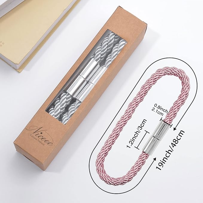 NICEEC 2 Pack Strong Magnetic Curtain Tiebacks Modern Simple Style Drape Tie - Image 5