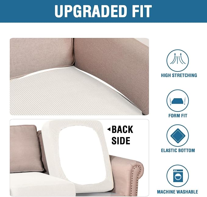 H.VERSAILTEX Super Stretch Individual Seat Cushion Cover Sofa Covers Couch - Image 6