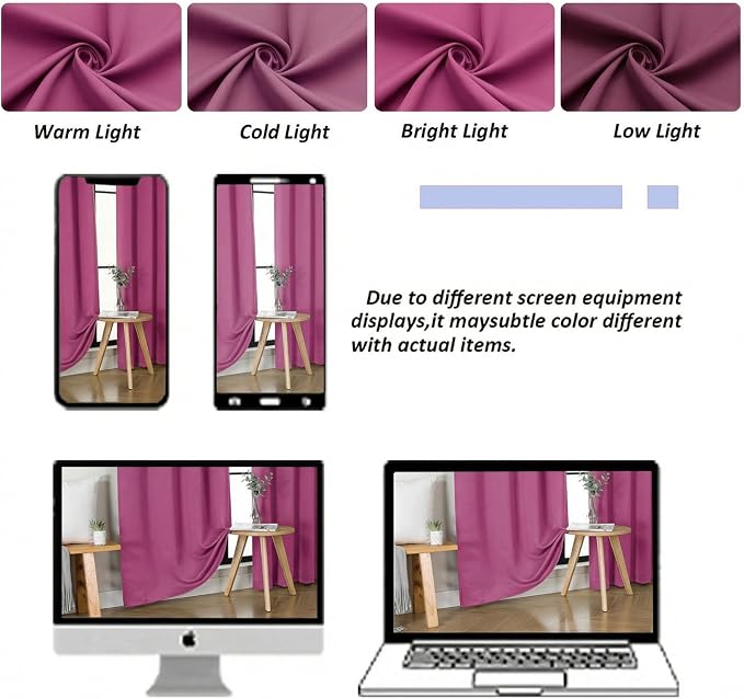 Simplebrand Ava Hot Pink Blackout Curtains - Image 7