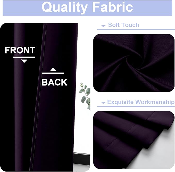Simplebrand Ava BlackBerry Blackout Curtains - Image 3