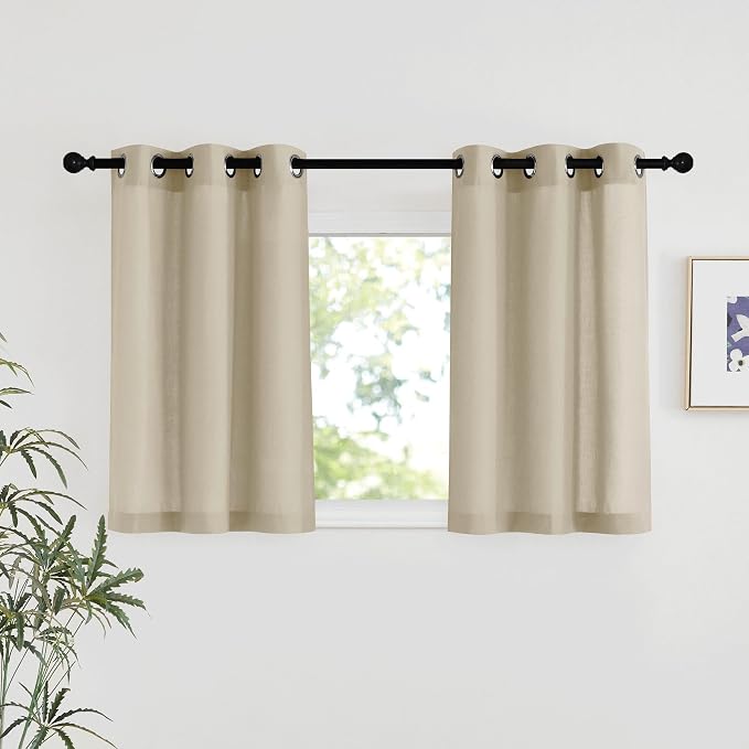 NICETOWN Angora Linen Kitchen Window Curtains Over Sink, Grommet Thick Linen by NICETOWN