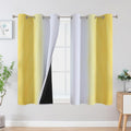 Estelar Textiler Yellow and Greyish White Ombre Blackout Curtains 45 Inch by ESTELARTEXTILER