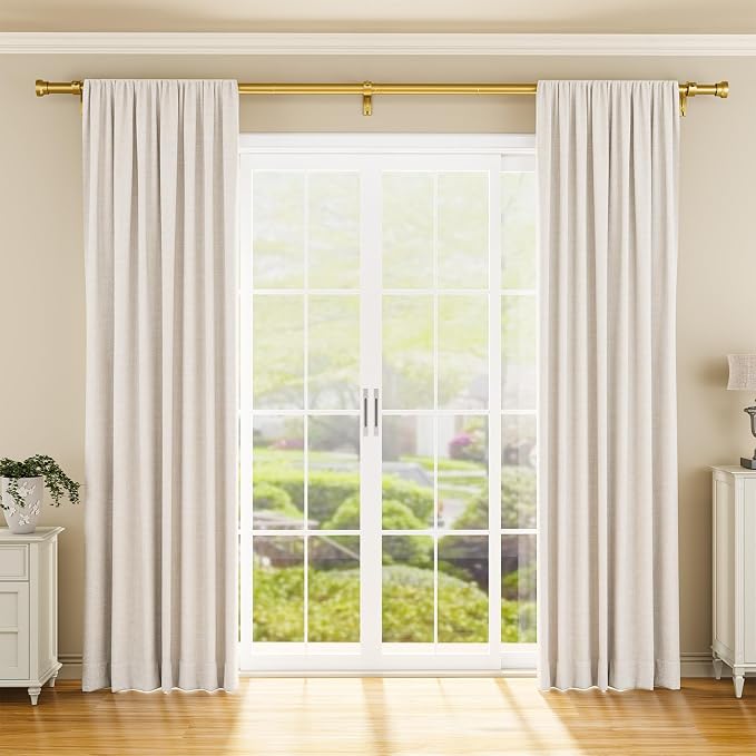 YaFex Curtain Rods 2 Pack 32-144 Inch, Heavy Duty 1 Inch Curtain Rod, Modern - Image 2