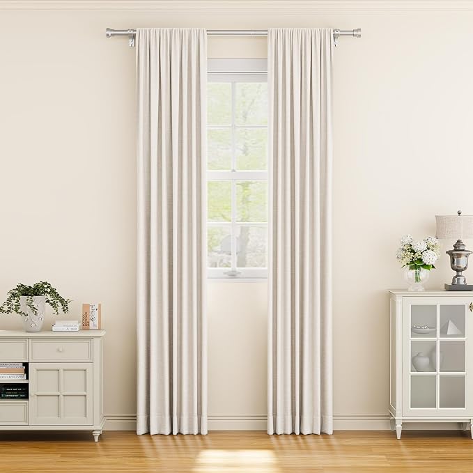 YaFex Curtain Rods 32-58 Inch, Heavy Duty 1 Inch Adjustable Curtain Rod - Image 2