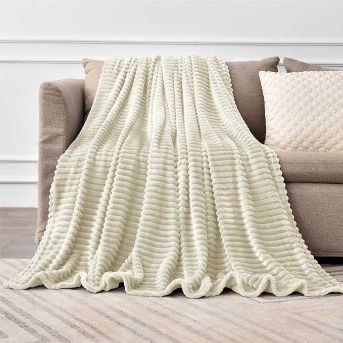 BEDELITE Fleece Blanket Queen Size – 3D Ribbed Jacquard Soft and Warm - Image 5