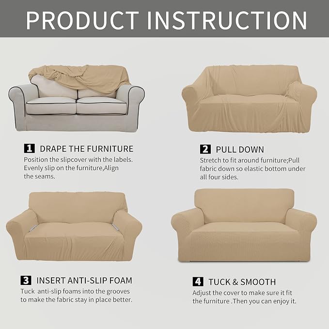 Easy-Going Stretch Oversized Loveseat Slipcover 1-Piece Sofa Cover Furniture - Image 6