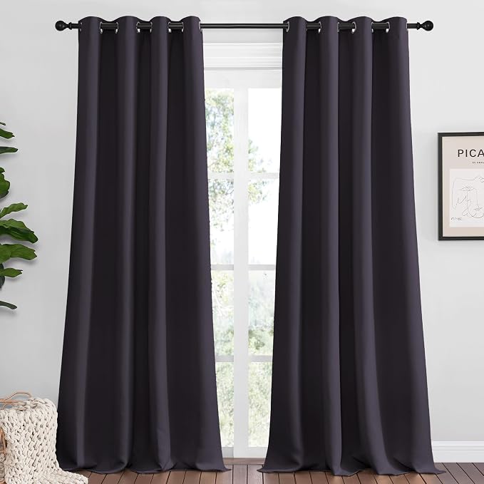 NICETOWN Greyish Purple Blackout Curtains 120 inches Length by NICETOWN