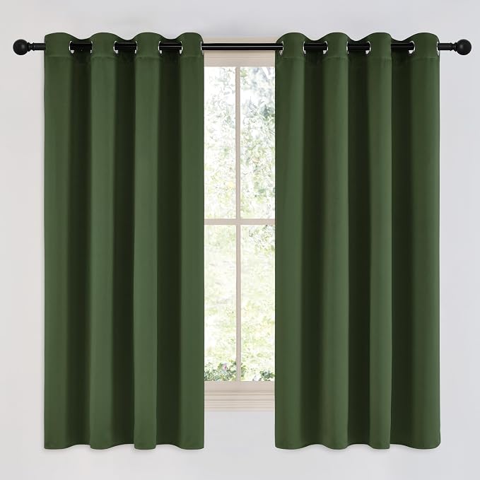 NICETOWN Dark Green Curtains for Bedroom, Grommet Blackout Window Treatments by NICETOWN