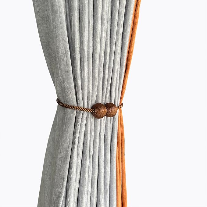 Melaluxe 2 Pack Magnetic Curtain Tiebacks, Decorative Curtain Holdbacks - Image 2