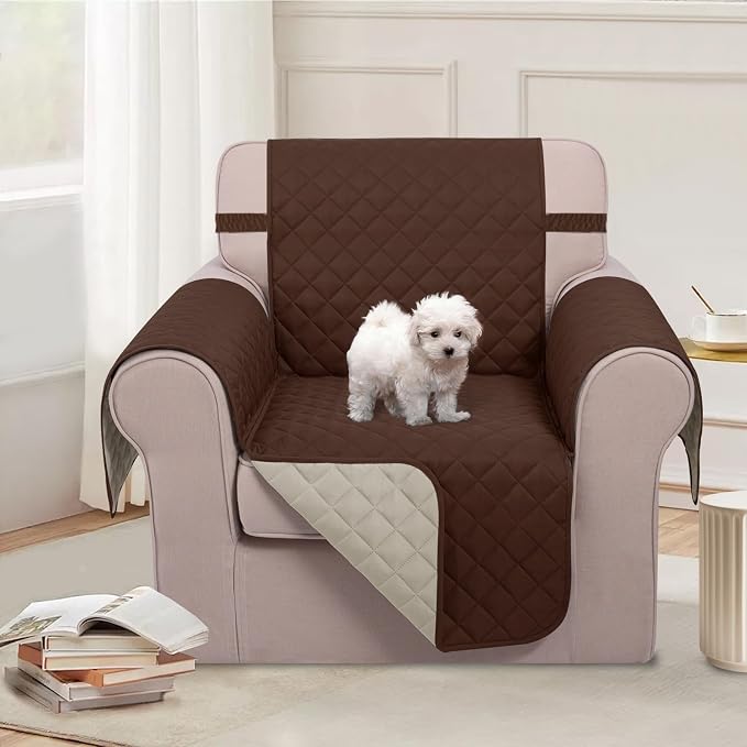 U-NICE HOME Reversible Oversized Chair Covers Quilted Water Repellent Pet - Image 2