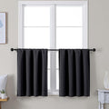 Simplebrand Ava Black Short 30 Inches Blackout Curtain 2 Panels Set, Half by Simplebrand