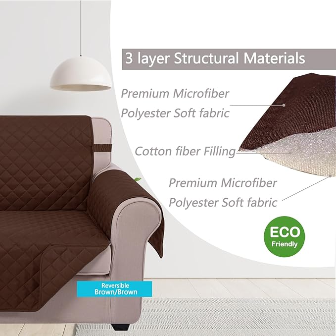 U-NICE HOME Recliner Chair Covers Reversible Quilted Water Repellent Pet - Image 5