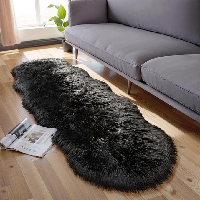 Ciicool Ultra Soft Faux Sheepskin Fur Rug Fluffy Rug - Image 5