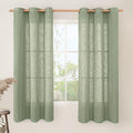 LAMIT Linen Blended Curtains 63 Inches Long, Soft Thick Linen Textured Light by LAMIT