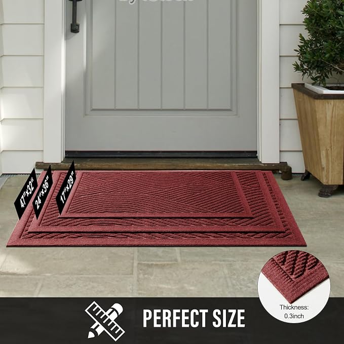 HIYARD Sturdy Front Door Mat, Absorbent Muddy Dirt Resist Welcome Door Mats - Image 6