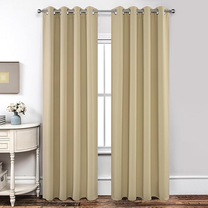 Joydeco Blackout Curtains 84 Inch Length 2 Panels Set, Thermal Insulated Long by JOYDECO