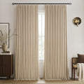 MIULEE Taupe Pinch Pleated 100% Blackout Linen Curtains 40x108 Inches | Room by MIULEE