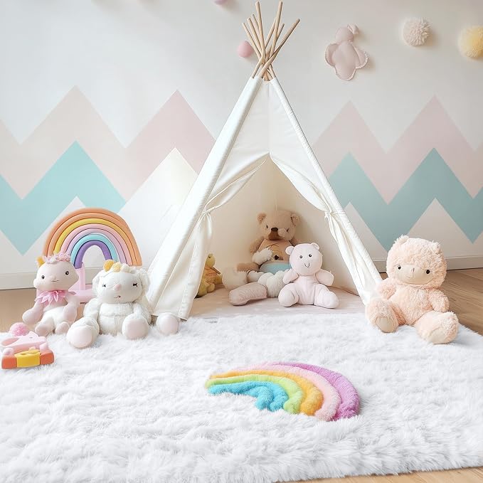 OLANLY 3x5 Machine Washable Small Bedside Rug, Soft Fluffy Shaggy Rugs - Image 7