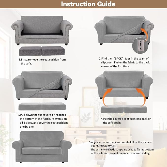 WEERRW Velvet Couch Covers for 2 Cushion Couch Sofa - Image 6