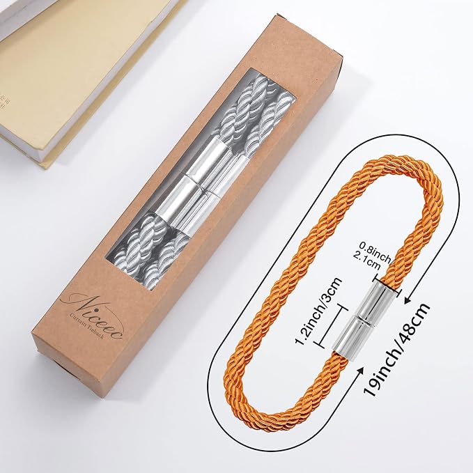 NICEEC 2 Pack Strong Magnetic Curtain Tiebacks Modern Simple Style Drape Tie - Image 5