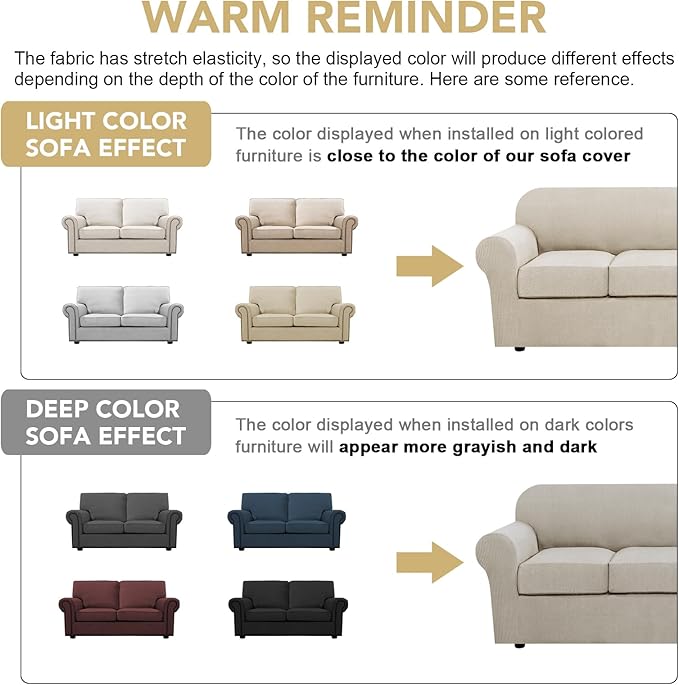 H.VERSAILTEX 3 Piece Stretch Sofa Covers - Image 4