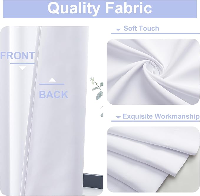 Simplebrand Ava Pure White Long 10ft Curtains - Image 3